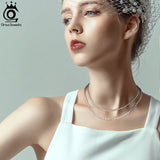 925 Silver CZ Bezel Tennis Chain Necklace for Women