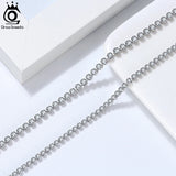 925 Silver CZ Bezel Tennis Chain Necklace for Women