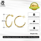 925 Silver Zirconia Hoop Earrings for Women Round Ear Buckle Jewelry SE351