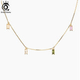 925 Silver Zirconia Necklace with CZ Tiny Chain for Women Dainty Jewelry
