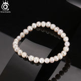 925Silver Cultured Freshwater Single Pearl Bracelet for Women Party Jewelry