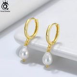 9mm Baroque Pearl Drop Earrings in 18K Over Sterling Silver Dangle Earrings