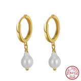 9mm Baroque Pearl Drop Earrings in 18K Over Sterling Silver Dangle Earrings