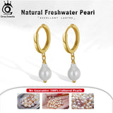 9mm Baroque Pearl Drop Earrings in 18K Over Sterling Silver Dangle Earrings