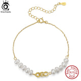 Adjustable 14K 925 Silver Bracelet Natural Pearl Baroque Bracelet Women