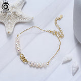 Adjustable 14K 925 Silver Bracelet Natural Pearl Baroque Bracelet Women