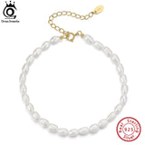 Adjustable Sterling Silver Bracelet with Natural Freshwater Pearl