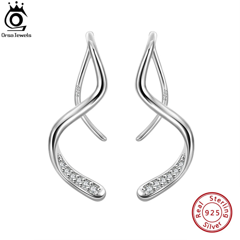 925 Silver Rose 14K Plated Dangle Earrings SE357