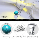 925 Silver Natural Turquoise Pendant Necklace for Women