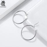 925 Silver Hoop Earrings 1.5mm 15MM 20MM Fine Jewelry APE34