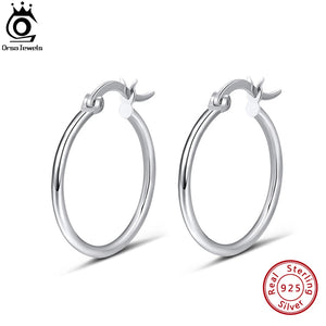 925 Silver Hoop Earrings 1.5mm 15MM 20MM Fine Jewelry APE34