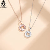925 Silver Shell Pendant Necklace Rose Plated Heart Shape Jewelry