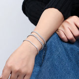 925 Silver CZ Tennis Bracelet Clear Cubic Zirconia Bangle