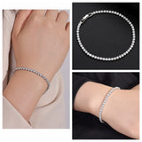 925 Silver CZ Tennis Bracelet Clear Cubic Zirconia Bangle