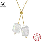 Baroque Freshwater Cultured Pearl Necklace 14K Plated 925 Silver