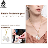 Baroque Freshwater Cultured Pearl Necklace 14K Plated 925 Silver