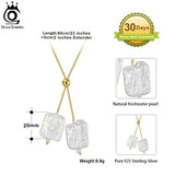 Baroque Freshwater Cultured Pearl Necklace 14K Plated 925 Silver