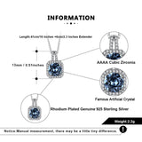 Sterling Silver Crystal Necklace Romantic Fine Jewelry SWN01