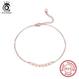 925 Silver Freshwater Pearl Anklet for Women SA001
