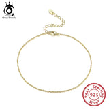 925 Silver Anklet Single Chain Summer Ankle Chain SA06