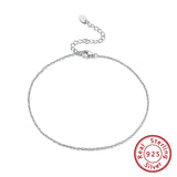 925 Silver Anklet Single Chain Summer Ankle Chain SA06