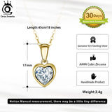 925 Silver Heart CZ Necklace 14K Plated CZ Pendant