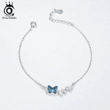 Bling Crystal Butterfly Bracelet 925 Sterling Silver Women Party Jewelry