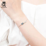 Bling Crystal Butterfly Bracelet 925 Sterling Silver Women Party Jewelry