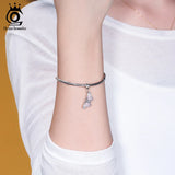 925 Sterling Silver Pink Enamel Butterfly Charms for Women DIY Jewelry
