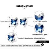 Butterfly Crystal Hoop Earrings for Teens With AAAA Zircon Female Clips