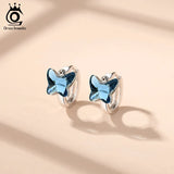 Butterfly Crystal Hoop Earrings for Teens With AAAA Zircon Female Clips