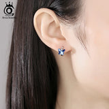 Butterfly Crystal Hoop Earrings for Teens With AAAA Zircon Female Clips