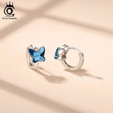 Butterfly Crystal Hoop Earrings for Teens With AAAA Zircon Female Clips