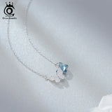 Butterfly Crystal Pendant Necklace 925 Sterling Silver Wedding Jewelry