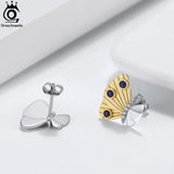Lapis Lazuli Gemstone Stud Earrings 925 Silver Mother's Gift