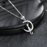 925 Silver Cat Necklace Sweater Chain Pendant SN271