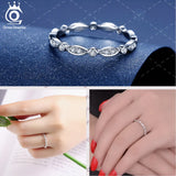 925 Silver Ring Marquise CZ Geometric Stackable Wedding Band