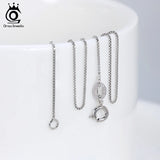 925 Sterling Silver Box Chain Necklace Men Women Jewelry