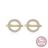 925 Silver Round Circle Shape Stud Earrings for Women Girls