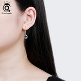 Cubic Crystal Drop Earrings 925 Silver Summer Jewelry Girls Party Gift