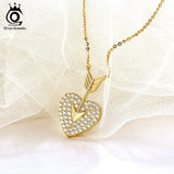 Sterling Silver Cupid Arrow Love Pendant Necklace for Women