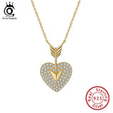 Sterling Silver Cupid Arrow Love Pendant Necklace for Women