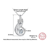 925 Silver Fox Pendant Necklace w/ 1ct CZ Charm