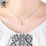 925 Silver Fox Pendant Necklace w/ 1ct CZ Charm