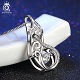 925 Silver Fox Pendant Necklace w/ 1ct CZ Charm
