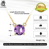 925 Silver Gemstone Necklace Amethyst Garnet Citrine Pendant for Women