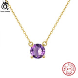 925 Silver Gemstone Necklace Amethyst Garnet Citrine Pendant for Women