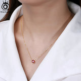 925 Silver Gemstone Necklace Amethyst Garnet Citrine Pendant for Women