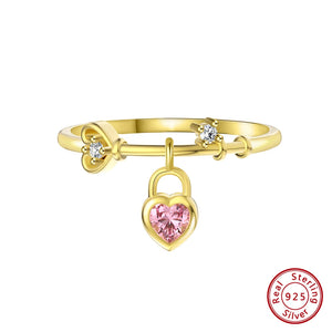 Heart CZ Eternity Ring Sterling Silver 14K Finger Band Jewelry