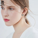Aquamarine Stud Earrings in 925 Sterling Silver for Women